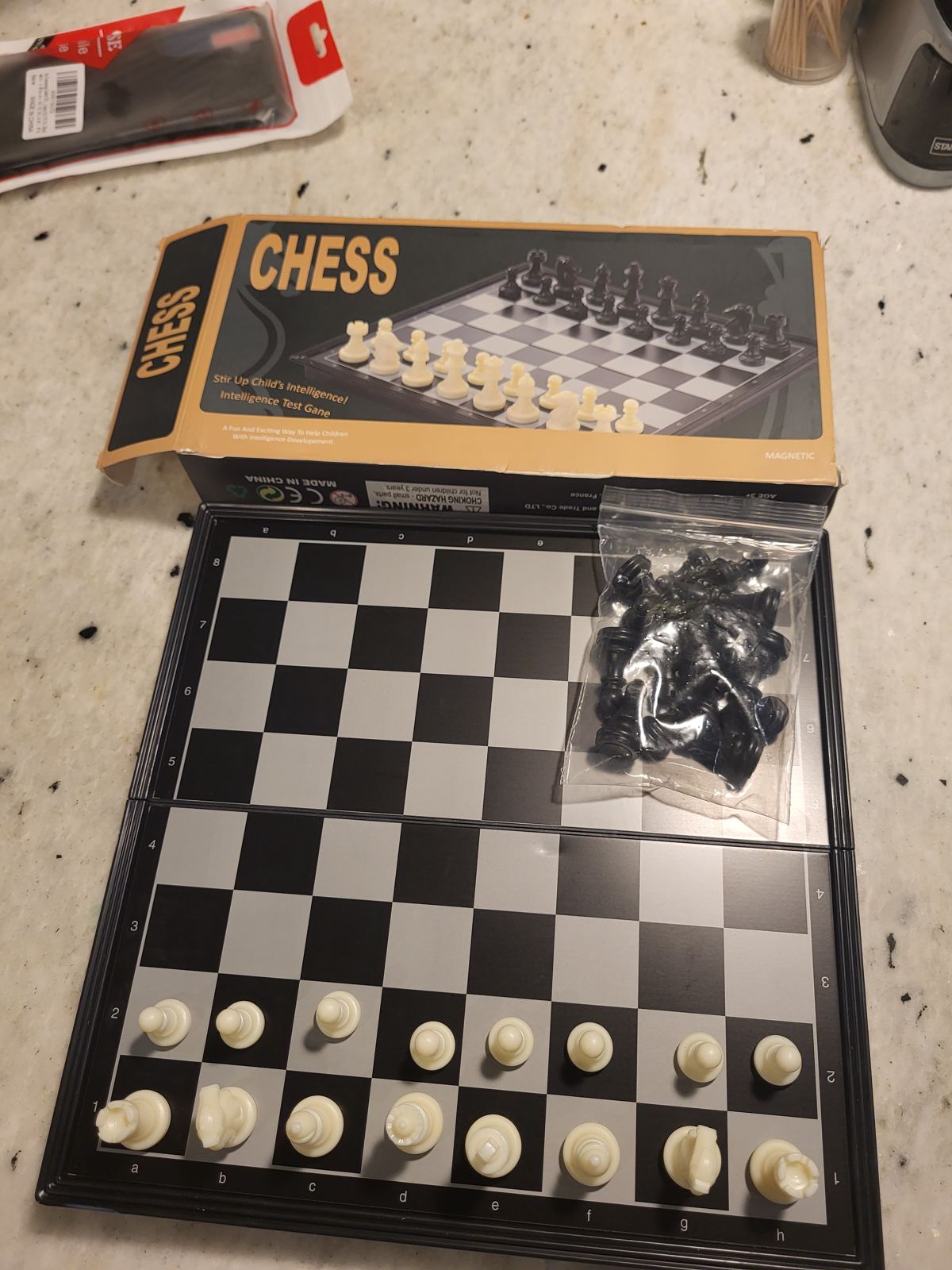 Folding magnetic chess set sold by Kentucky Chess Ambassadors